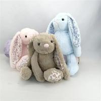 China Blue Plush Rabbit Stuffed Toy Fluffy Baby Comforter Toy Doll Accompany Sleeping Cartoon factory