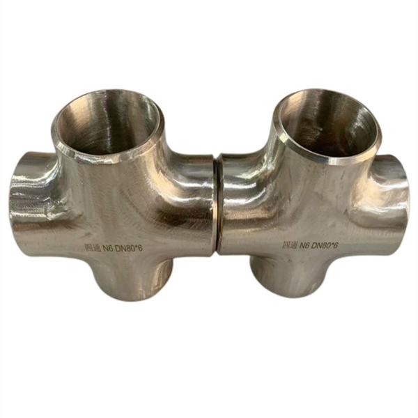 Quality 4 Way Titanium Pipe Fittings Titanium Tube Fittings ASME B16.9 Rade 5  For Medical for sale