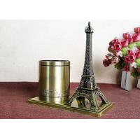 China Plated World Famous Building Model , Metal France Eiffel Tower Design Brush Pot factory