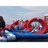 China Red and Blue Inflatable Aqua Park , 0.9mm PVC Tarpaulin Inflatable Sports Park factory