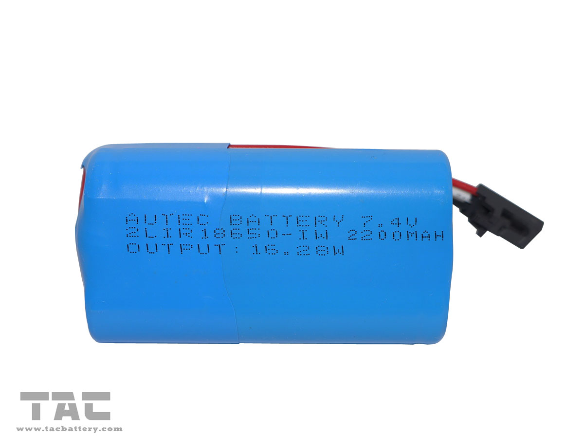 High Energy 7.4V Lithium Ion Cylindrica Battery LIR18650-2S 7.4V 2200mAh