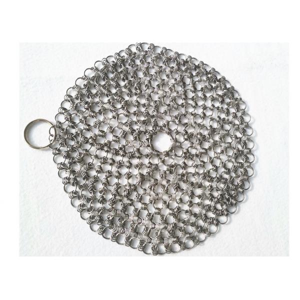 Quality 6''X 6'' Chain Mail Cast Iron Cleaner Woven With ø1.2*10mm Stainless Steel Rings for sale