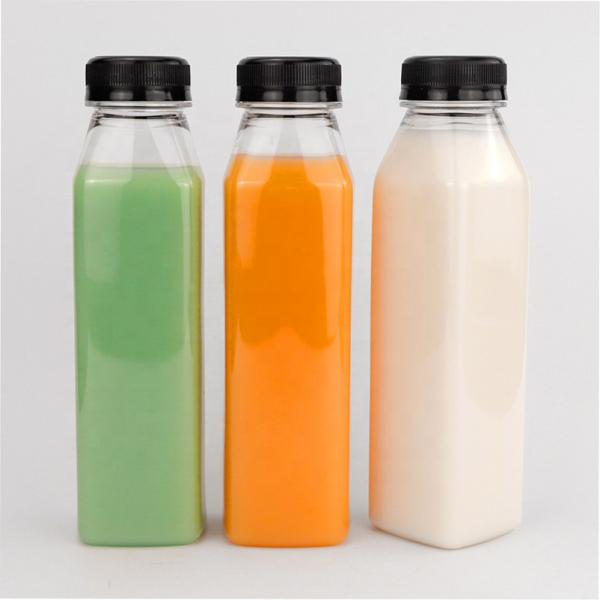 Quality 12oz Empty PET Plastic Juice Bottles With Screw Cap For Beverage for sale