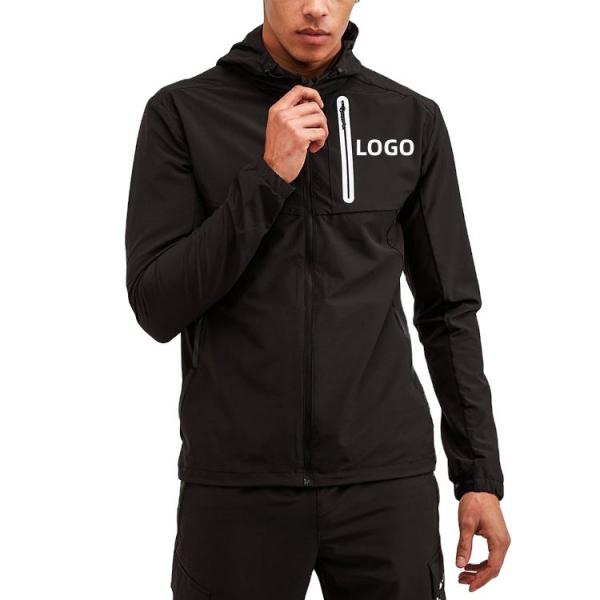 Quality Men custom logo design streetwear windbreaker rain jacket nylon softshell waterproof woven outdoor sports running jacket for men for sale