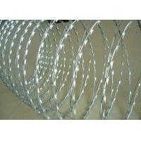 China Hot Dipped Galvanized Razor Blade Fencing Wire Barbed 65mm Length CBT 65 for sale