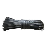 China 6mm*15m 1/4 x 50ft BLACK Winch Line Synthetic UHMWPE Rope For UTV SUV ATV factory