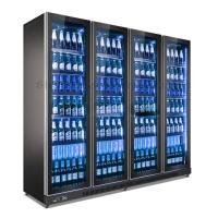 Quality CFC Free Drink Commercial Display Refrigerator 1700L 4 Full Glass Door for sale
