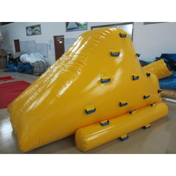 Quality 0.9mm PVC Tarpaulin Inflatable Iceberg With 2 Sides Climbing For Pool for sale