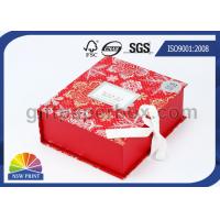 Quality Popular Design Printed Luxury Hinged Lid Gift Box Red Flat Pack Gift Set Fold for sale