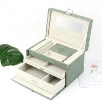 China Mint Green Luxury PU Jewelry Cases Velvet Jewelry Set Gift Box factory