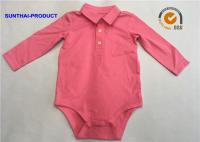 China Washable Baby Boy Polo Onesies , Baby Polo Neck Bodysuit With Functional Placket factory