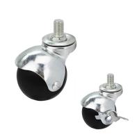 China No Brakes 10x15mm Threaded Stem Ball Casters For Chairs factory