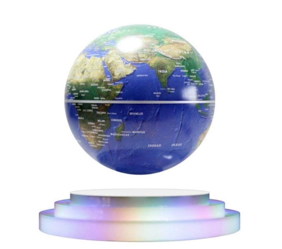 China colorful led Light Levitating  floating World Map Globe 6inch 7inch 8inch  Decor Planet Earth Map Gift for sale