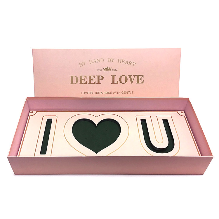 China Custom Logo Printing Valentine Mothers Day Gift Boxes Pink Deep I Love You U Mom Rose Flower Box factory