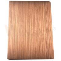 China 1500mmx3000mm Decorative Stainless Steel Sheet Hand Blackened Brushed Red Bronze factory