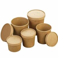 China Different capability kraft paper cup leakproof take away food seal packaging wholesale retail supplier for sale