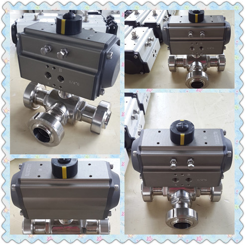 Quality air rotary actuator Pneumatic Ball Valve Actuator 90 degree control ball valves for sale