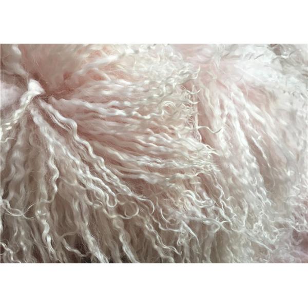 Quality Genuine Blush Mongolian Sheepskin / Lambskin Fur Hide Pelt Throw Rug for sale