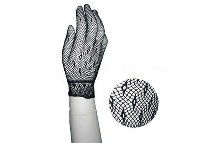 China Elegant Lace Fishnet Hand Gloves Burlesque Black Fishnet Arm Warmers factory