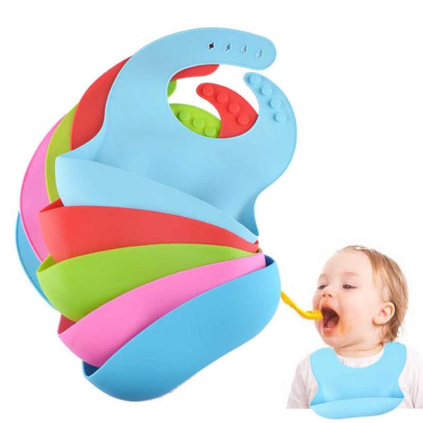 Quality Unisex BPA Free Silicone Feeding Bibs That Catch Food CPSIA Approval for sale