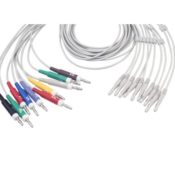 Quality Banana Clip Patient EKG Cable 4 Limb Lead Practical TPU PVC Material for sale