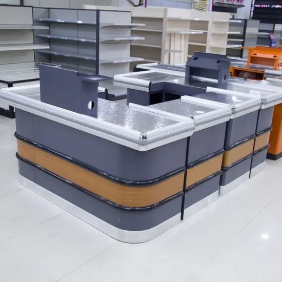 Quality Customized Colors Supermarket Checkout Counter Cold Rolled Steel for sale