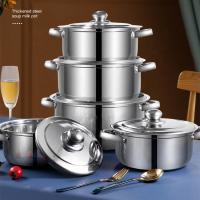 China Stainless Steel Cookware Set 10 Piece Kitchen Ware Cooking Pot Set factory