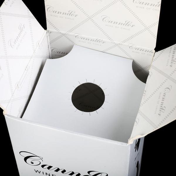 Quality Collapsible Cardboard Wine Gift Boxes Single Bottle Crash Lock For Champagne for sale