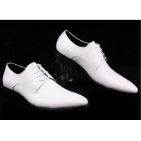 Quality White Leather Men'S Wedding Dress Shoes Comfortable / Breathable / Warm With for sale