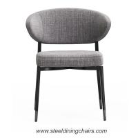 China Fabire Upholstery BIFMA Armless Stainless Steel Dining Chairs factory