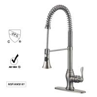 China CUPC Approved Chrome Brass Water Power Sink Faucets Pull Out Water Tap factory