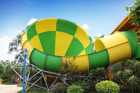 Quality Commercial Fiberglass Water Slides Customized 30MX20M Size for sale