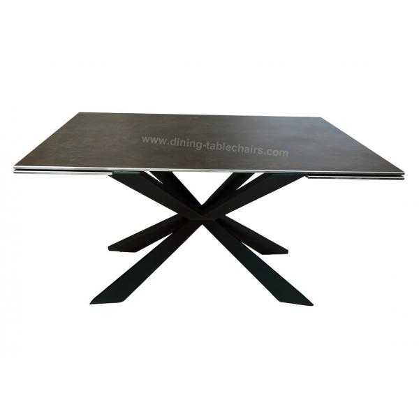 Quality Steel Tube Extension Dining Table , Rectangle Ceramic Top Dining Table for sale