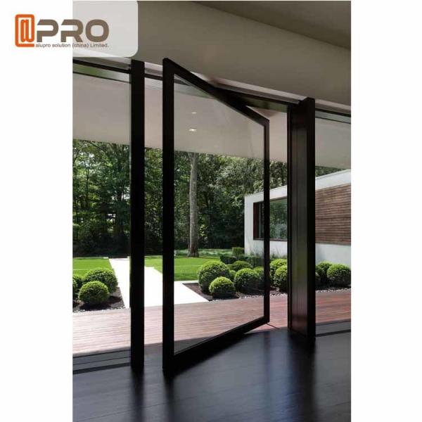 Quality Outward Opening Entry Pivot Doors Thermal Insulated Aluminum Frame modern pivot for sale