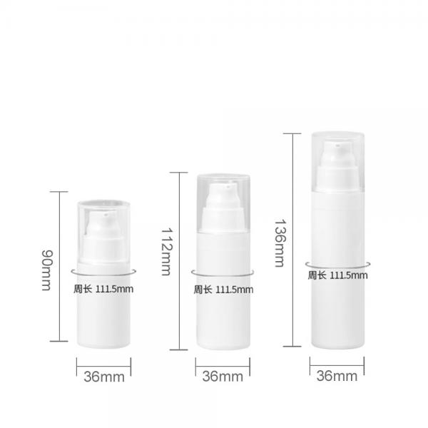 Quality Empty White Airless Pump Bottles Travel Size With Dust Cover Free Sample for sale