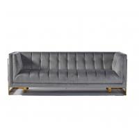 China Velvet Fabric Tufted Modern Living Room Sofa With Hallow Metal Legs factory