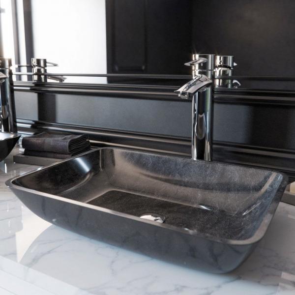 Quality Dark Green Bathroom Wash Basins 18 Inch Gray Onyx Handmade Rectangular for sale