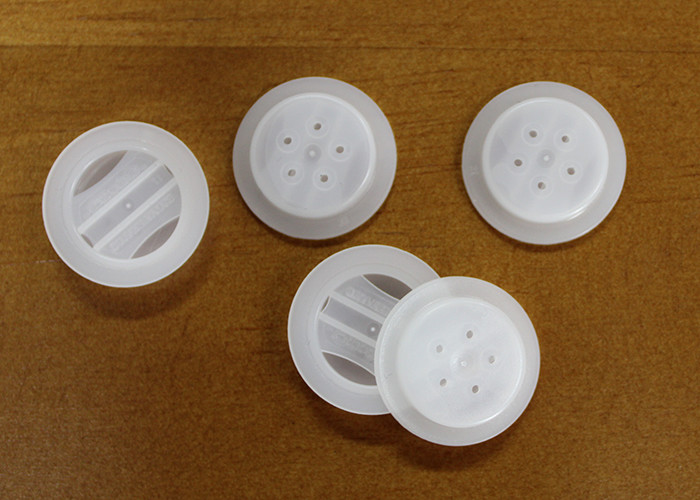 China Breathing Unilateral Coffee One Way Degassing Valve With 5 Holes / Micro Plastic One Way Valve factory