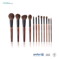 China Poly Bag 12PCS Alu Tube Wooden Handle Makeup Brushes factory