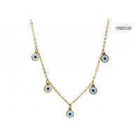 China 18k Gold Shell Pendant Jewelry 45cm Blue Devil's Eye Tassel Pendant Necklace factory