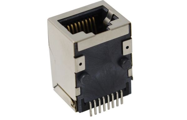 customized single port vertical rj45 modular jack pcb mount poe