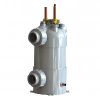 China Industrial PVC shell titanium tube evaporator coil heat exchanger for aquarium chiller heat pumps factory