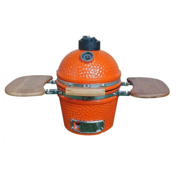 Quality Small SES Orange Charcoal BBQ Ceramic Kamado Grill for sale