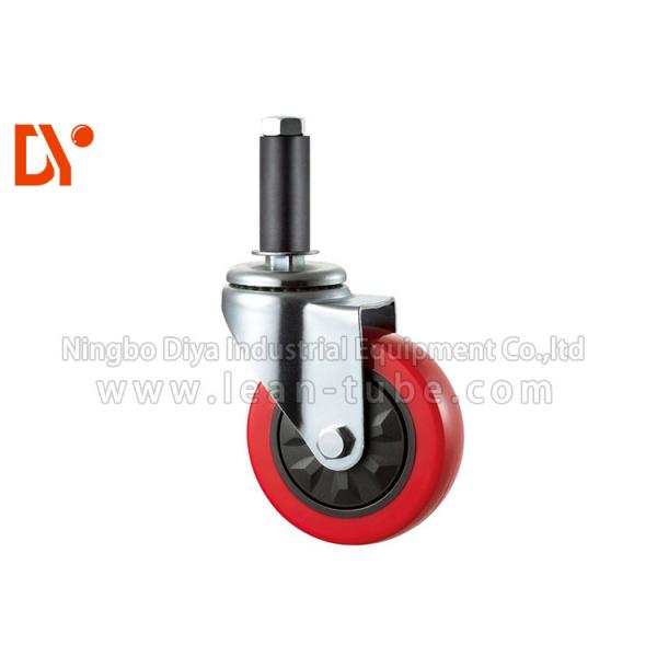 Quality Black / Red Color Heavy Duty Casters , Anti Static Wheels Castors Flat Type for sale