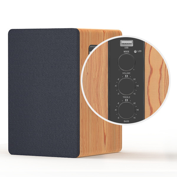 Quality Hifi Active Bookshelf Speaker Wireless Portable Classic Wood Finish Style for sale