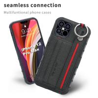 China Lanyard Strap Leather Phone Cases For Iphone 14 13 Scratchproof for sale