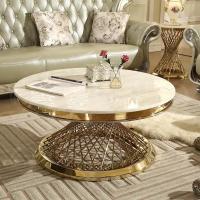 China 304 Stainless Steel Hotel Coffee Table Modern Luxury Round Coffee Table factory