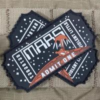 China Custom made patch Mars Admit One PVC Patch PVC Hook sew on Patches factory