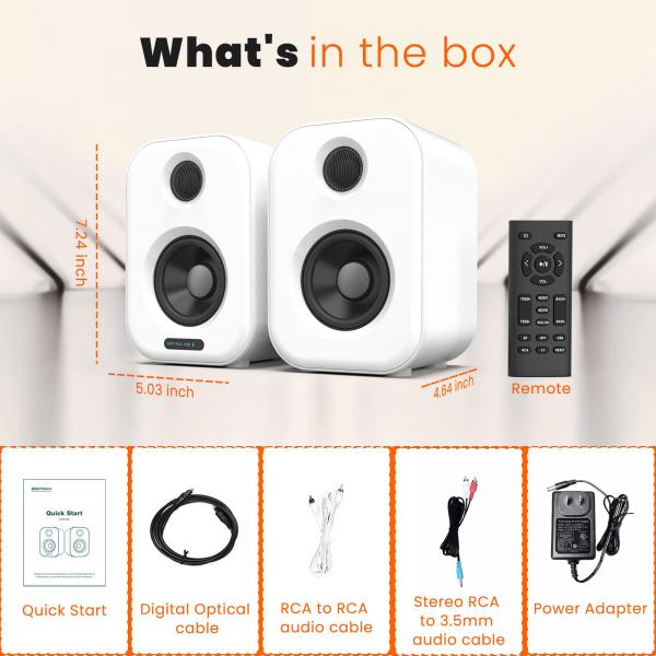 Quality White Bluetooth Bookshelf Speakers 50W Rated Power Multipurpose for sale