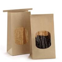 China Stand Up Kraft Paper Bag With Clear Window For Coffee Bean Luxury Packaging Style factory